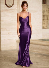 Scarlett Grape Backless Lace-Up Mermaid Prom Dress