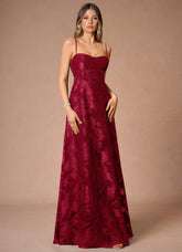 Thalyn Ruby Red Long Prom Dress