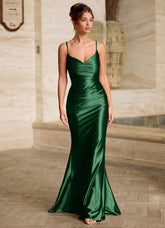 Scarlett Dark Green Backless Lace-Up Mermaid Prom Dress