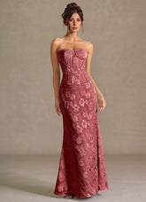 Mireya Vintage Rose Corset Two-Piece Prom Dress