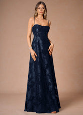 Thalyn Navy Long Prom Dress