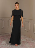 Black Sheath Scoop Stretch Crepe Dress