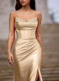 Glow Champagne Silk-Like Satin Prom Dress