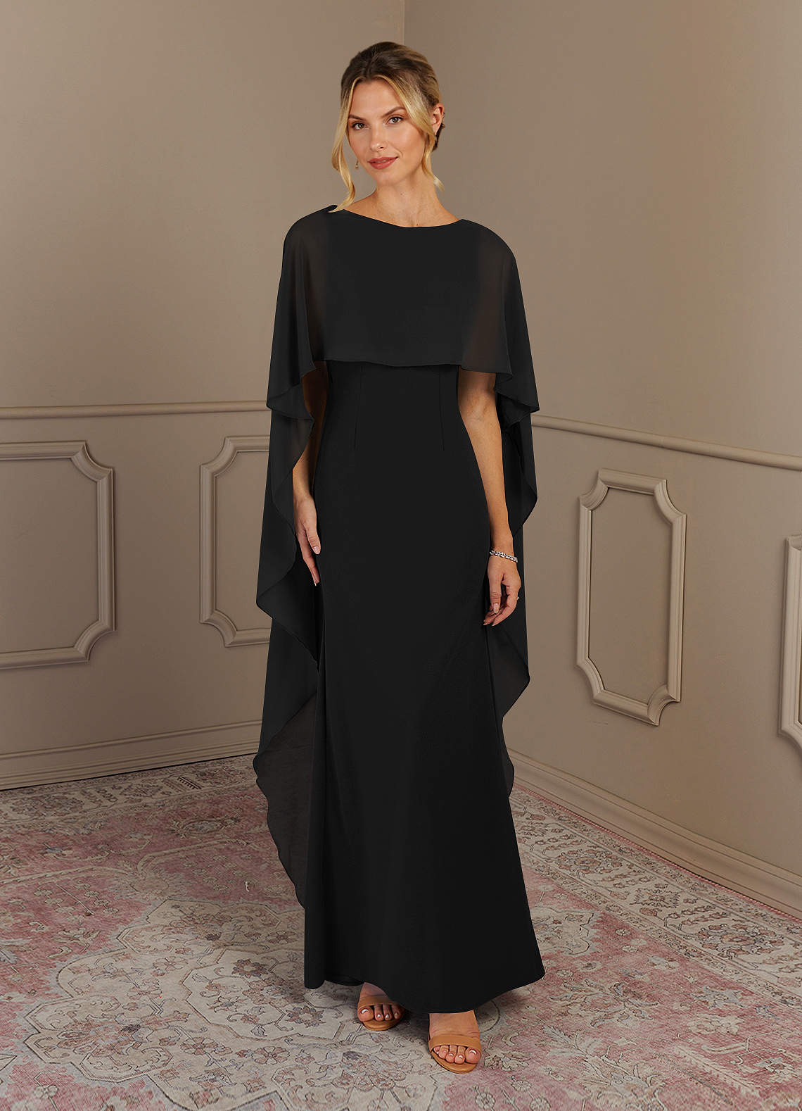 Black Sheath Scoop Stretch Crepe Dress