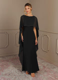 Black Sheath Scoop Stretch Crepe Dress